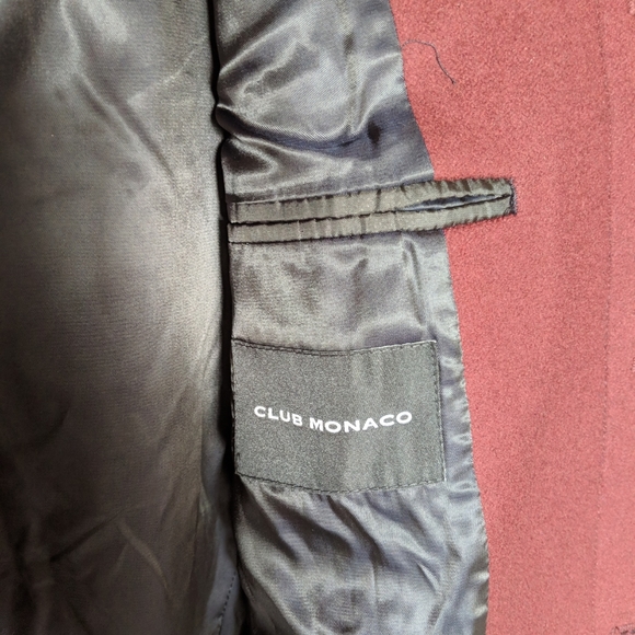 BNWT Club Monaco Manteaux Maroon wool jacket - Picture 4 of 8